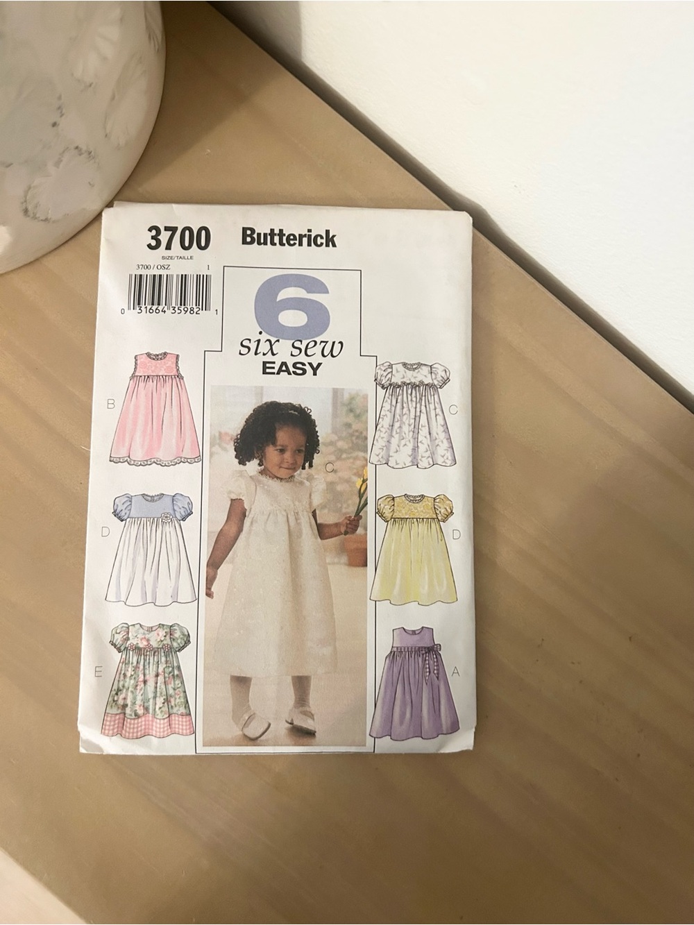 Vintage Butterick 3700 Toddlers Easy Sew Dress Sewing Pattern Multiple Styles